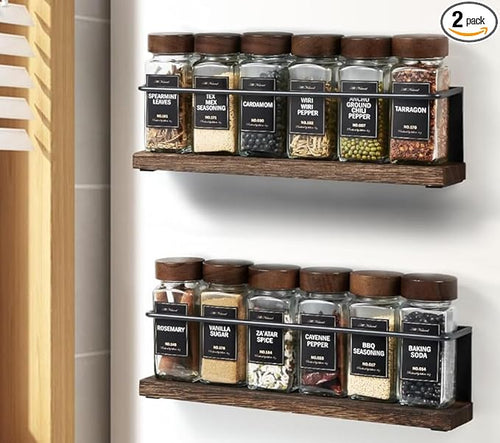 2 Pack Strong Magnetic Spice Rack Organizer by KitHero