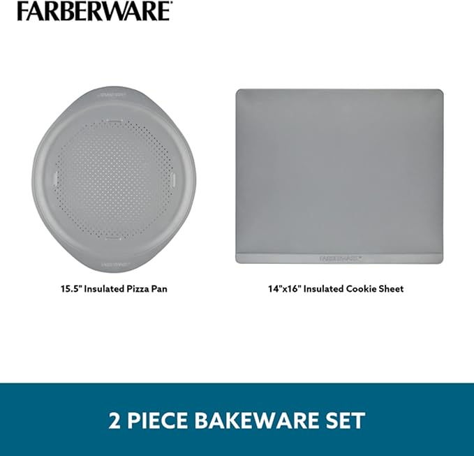 Farberware GoldenBake Nonstick Baking Sheet and Pizza Crisper Pan Set, 2 Piece - Image 8