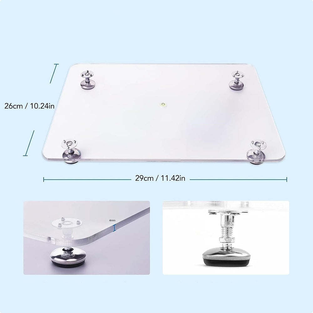 Sunicon Resin Leveling Platform, 29x26cm Acrylic Resin Leveling Table with He...