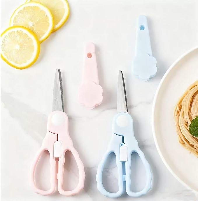 Baby Food Scissors with Travel Case, Portable Stainless Steel Shears with - Image 7