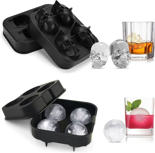 2 Pack Halloween Ice Cube Molds, Halloween Reusable Ice Cube Tray by GRITOSE