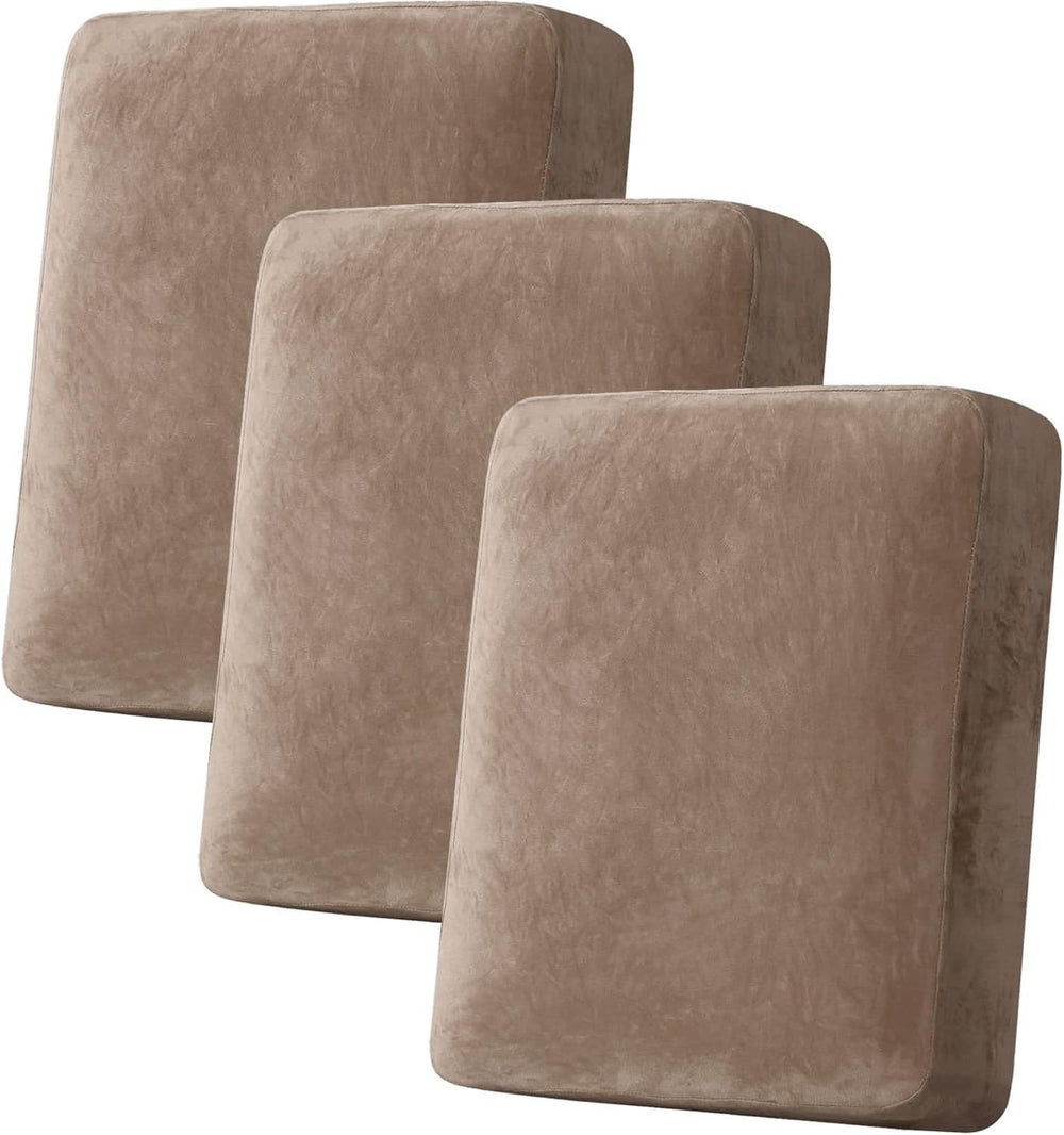 H.VERSAILTEX Velvet Stretch Couch Cushion Cover Plush Cushion Slipcover for C...