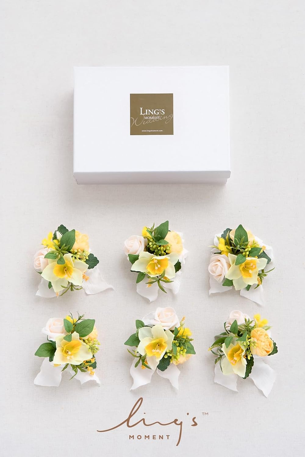 Ling's moment 6pcs Wedding Wrist Corsage Artificial Flowers, Girl/Mother ...