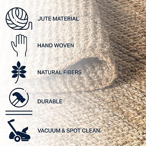 JONATHAN Y Handwoven Jute Fringe Natural Indoor Area Rug, 4x6, Pata, Bohemian...