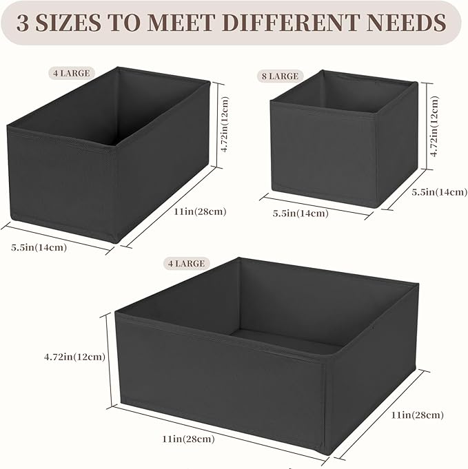 Drawer Organizer Clothes, 16 Pack Dresser Organizer Bins, Foldable Closet - Image 2