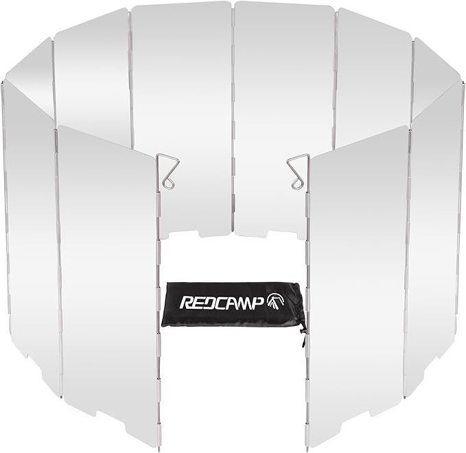 REDCAMP Folding Outdoor Stove Windscreen, Lightweight Butane Burner Windshield by REDCAMP