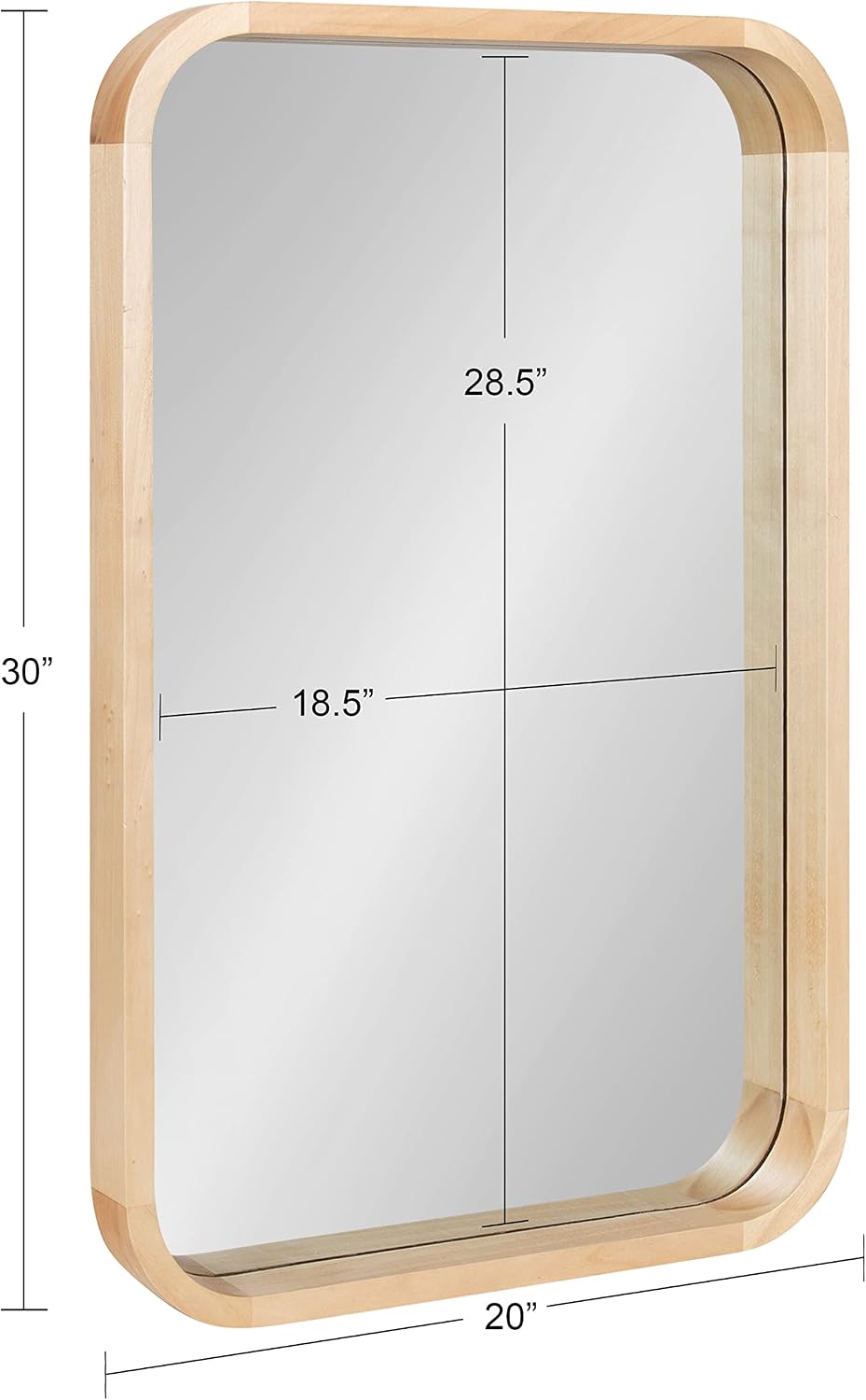 Kate and Laurel Hutton Modern Rounded Rectangle Wall Mirror; 20 x 30; Natural...