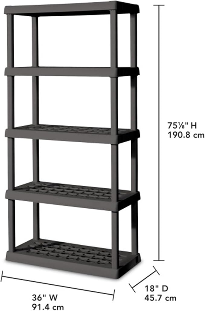 Sterilite 4-Pack 5 Shelf Unit, Heavy-Duty Shelving Storage Rack - Image 3
