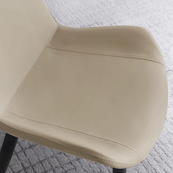 Dining Chairs, Modern PU Leather Dining Room Chair with Sturdy Metal Legs, Up...