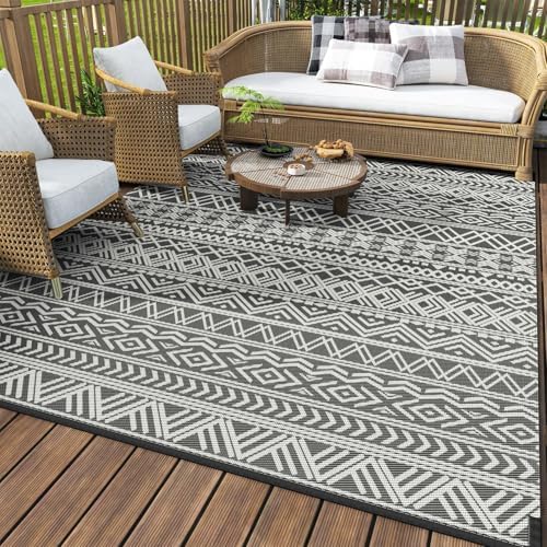 MontVoo Outdoor Rug Carpet Waterproof 9x18 Outdoor Patio Rug Mat Reverisble P...
