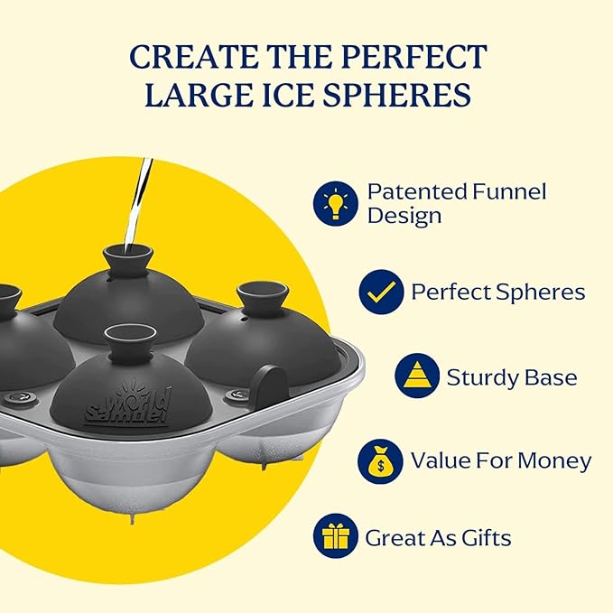 Samuelworld Large Silicone Premium Ice Trays, 2 Inches Big Cubes & 2.5 Inches - Image 3