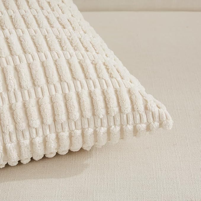 Fancy Homi 4 Packs Boho Cream Decorative Throw Pillow Covers 14x24 Inch - Image 4