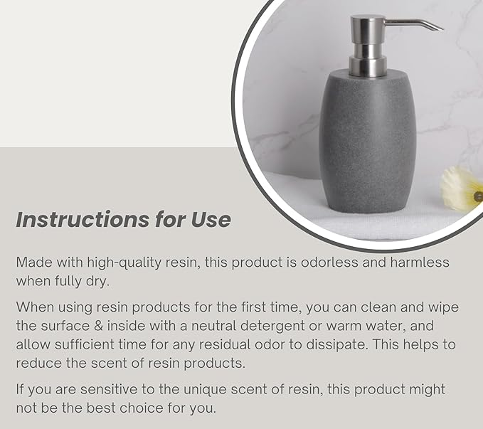 Clasin Home Sandstone Textured Resin Soap Dispenser - Image 9