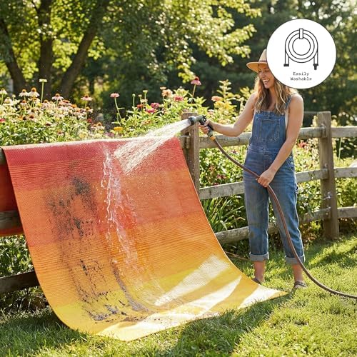 Fab Habitat Outdoor Rug - Waterproof, Fade Resistant, Crease-Free - Premium R...