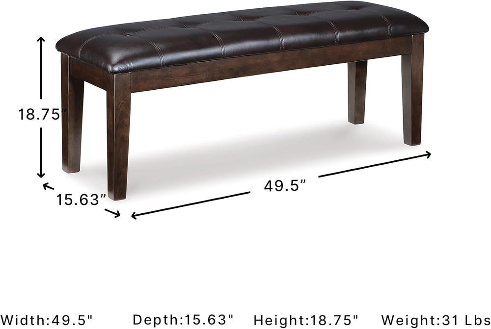 Signature Design by Ashley Haddigan 1-Piece Dining Bench, Faux Leather
