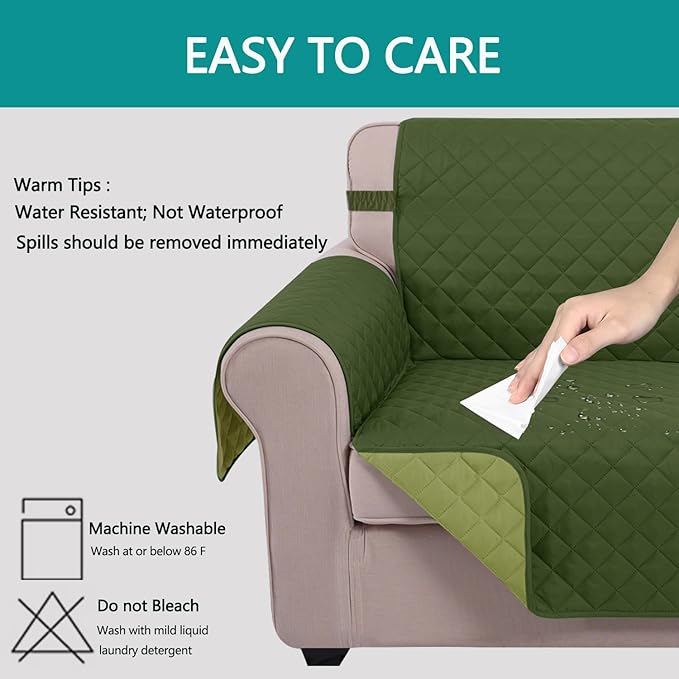 U-NICE HOME Loveseat Sofa Cover Reversible Couch Covers - Image 5
