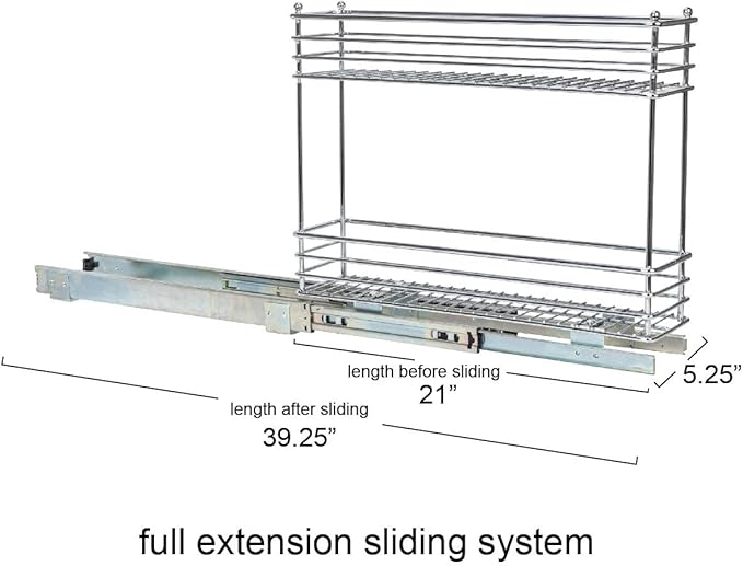 Household Essentials Chrome 2-Tier Sliding Cabinet Organizer - Image 3