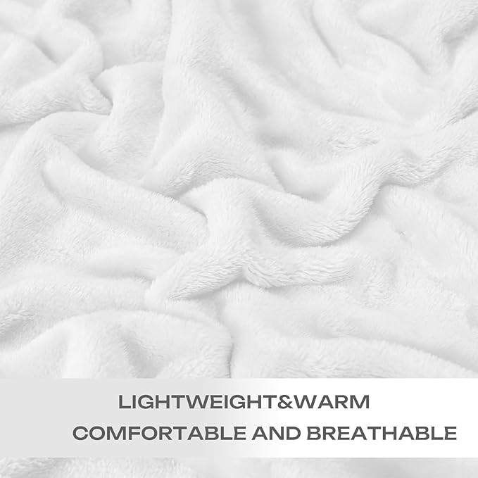 JIAHANNHA Fleece Blanket White Throw Blankets - Image 4