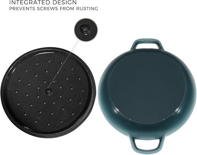 Flavehc Braiser Enameled Cast Iron Braiser 3 qt Braiser Pan - Image 5