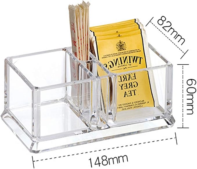 Clear Acrylic Two Lattices Tea Bags Holder Coffee Sugar Bag Case Guest Room - Image 7