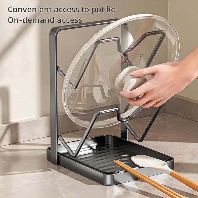 Lispin 2026 Upgraded Kitchen Pot Lid Storage Rack, Lid Holder While Cooking - Image 3