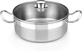 BRA COOKWARE Profesional 18/10 Stainless Steel Stock Pot w/Glass Lid | 8 Inch by BRACookware