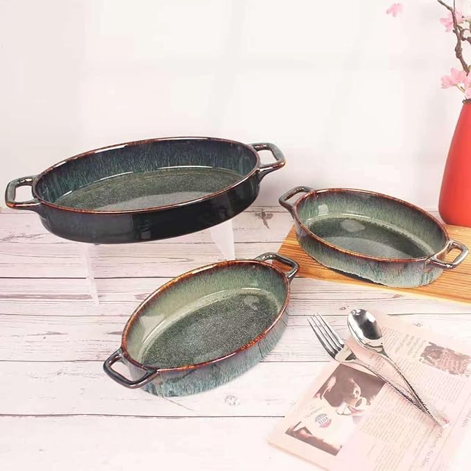 12" x 8" Porcelain Oval Casserole Dishes