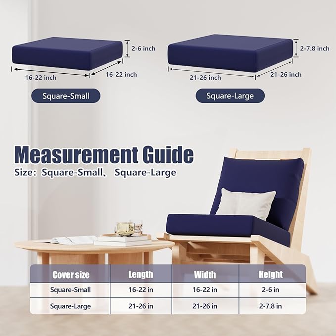 8Pcs Stretch Patio Cushion Covers, Outdoor Couch & Sofa Replacement Slipcovers - Image 2
