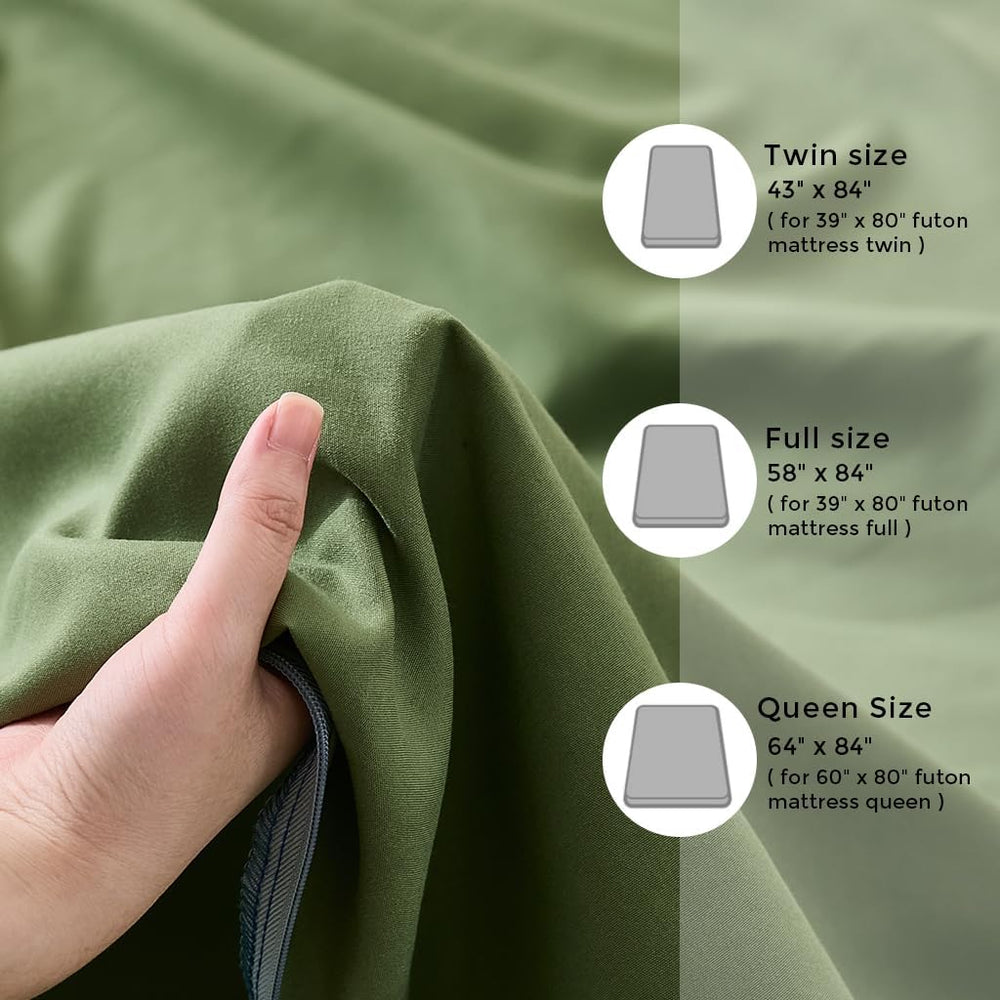 Futon Mattress Cover, Zippered Japanese Floor Mattress Cover