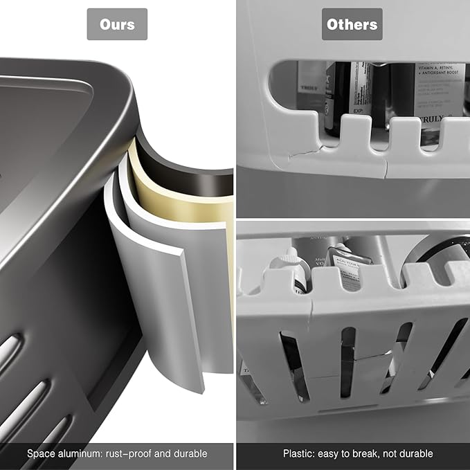 Voldra Adhesive Shower Caddy, 2 Pack Shower Shelves - Image 7