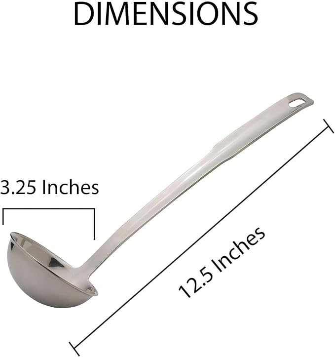 HIC Kitchen Ladle with Long Handle, 18/8 Stainless Steel, 12.5-Inches, 3-Ounce - Image 7