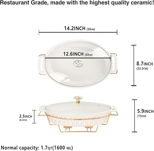 12" x 8" Ceramic Oval Casserole Dish - Image 2