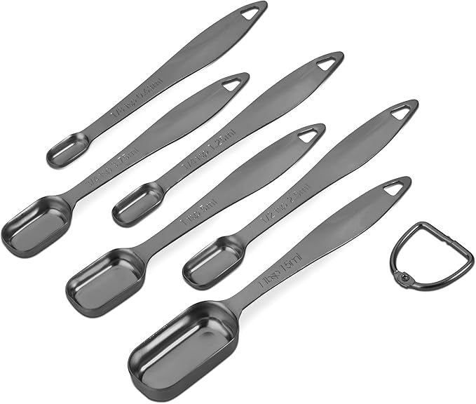 Accurate 18/8 Stainless Steel Measuring Spoons, Heavy Duty Good Handle Set of 6 - Image 2
