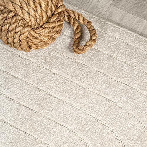 JONATHAN Y Odense High-Low Angle Ivory/Cream Indoor/Outdoor Area Rug, 8x10, M...