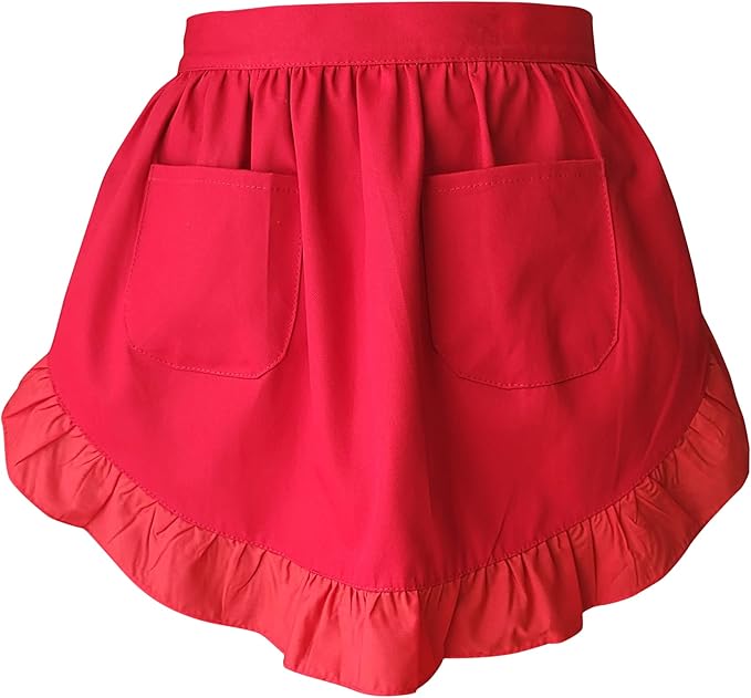 CRB Fashion Waist Apron Kitchen Cooking Restaurant Cotton Bistro Half Aprons - Image 2
