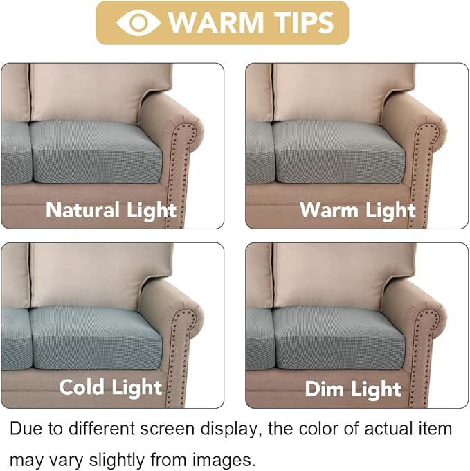 H.VERSAILTEX Super Stretch Individual Seat Cushion Covers Sofa Covers Couch - Image 7