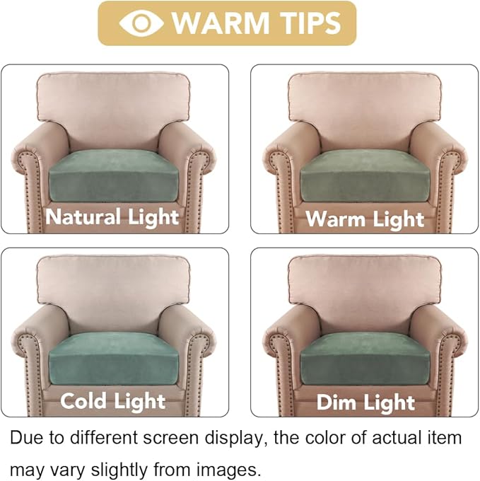 H.VERSAILTEX Velvet Stretch Couch Cushion Cover Plush Cushion Slipcover - Image 6