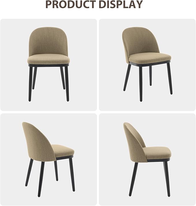 Upholstered Dining Chairs Set of 6,Modern Fabric Dinner Chairs with Wood Legs...