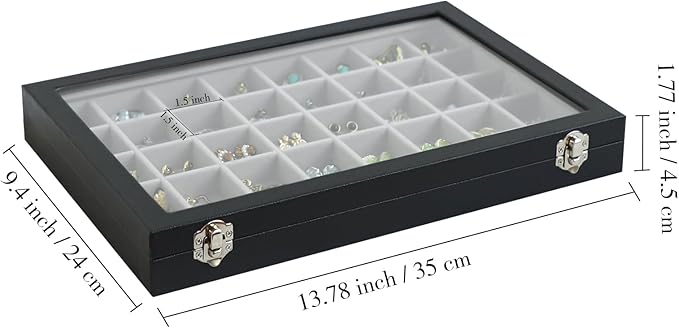 Stratalife Jewelry Organizer 40 Grid Gray Black Jewelry Tray - Image 4