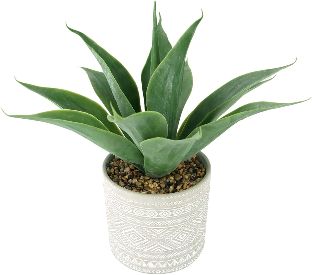 Artificial Potted Plants, 13.8" Artificial Succulent Fake Aloe, Large Fa...