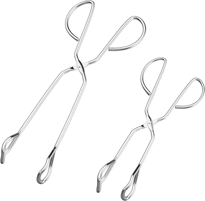 HINMAY Stainless Steel Kitchen Scissor Tongs Set, 2-Piece by HINMAY