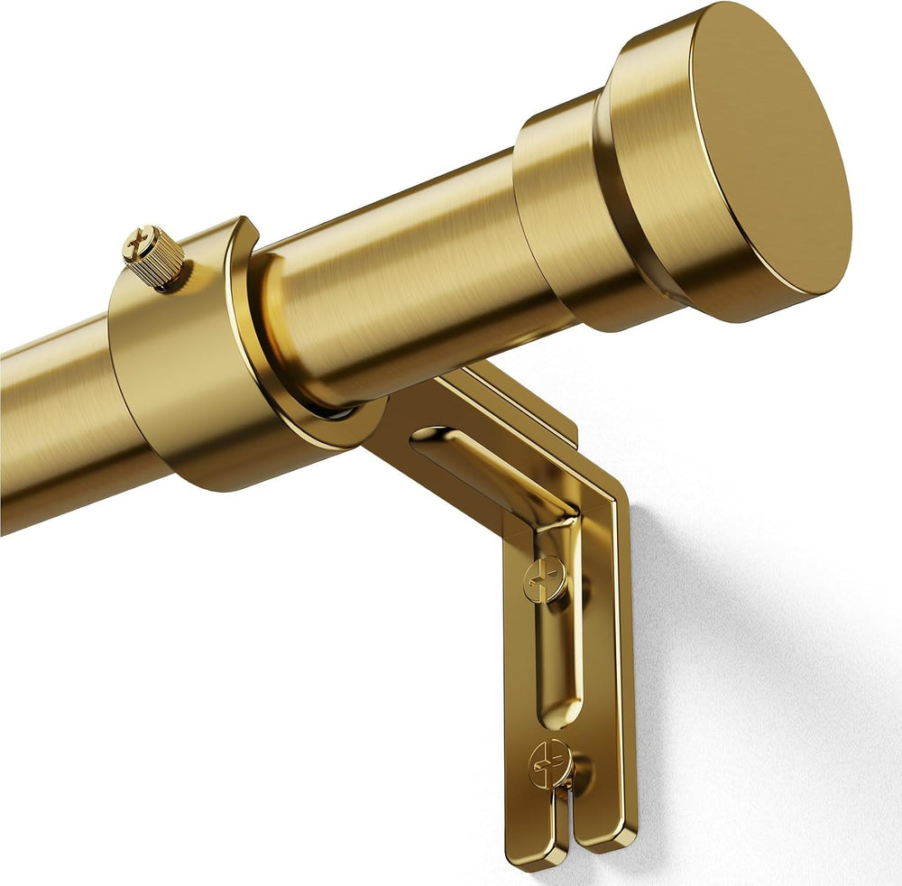 YaFex Warm Gold Curtain Rods 32-114 Inch, 1 Inch Diameter Heavy Duty