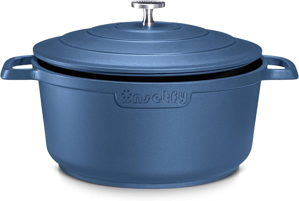 Large Dutch Oven Pot with Lid-7.5QT Cast Aluminum Oven Pot with Two Handles