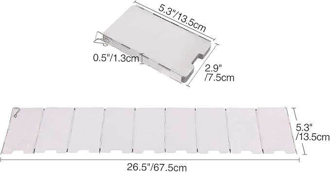 REDCAMP Folding Outdoor Stove Windscreen, 9 Plates Aluminum Camping Stove - Image 2
