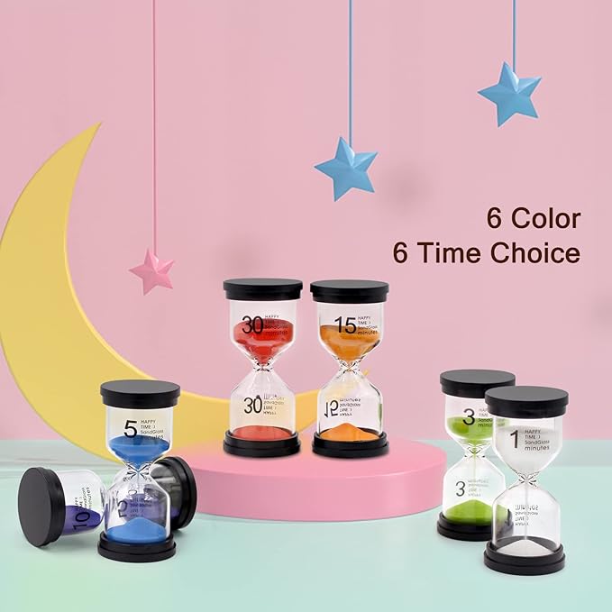 Sand Timer, Sand Timers Colorful 1/3/5/10/15/30 Minutes Sandglass Timer - Image 3