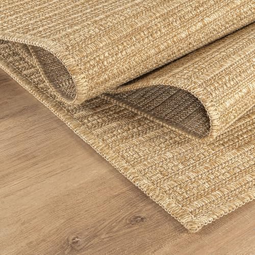 Washable Easy Jute Rug 9x12 Indoor Outdoor Rug Striped Fiber Rug Area Rug Boh...
