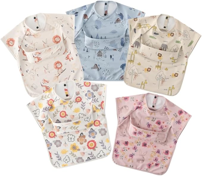 Waterproof Baby Bibs, Infant Toddler Extra Cover Feeding Bib - Image 9