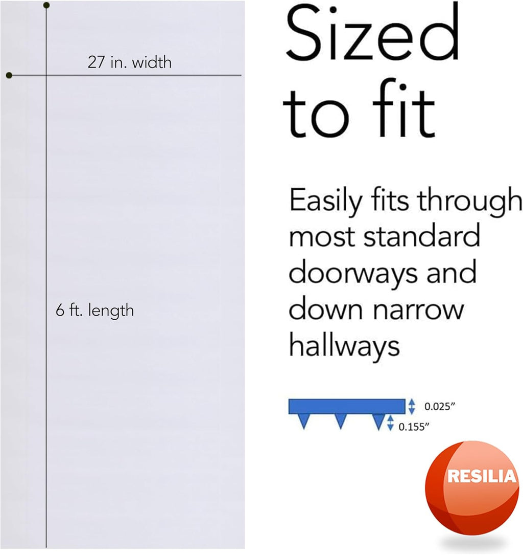 RESILIA Low-Pile Carpet Runner - Non Slip Carpet & Rug Protection, Washable Clear Vinyl Floor Runners, 27 Inches Wide x 6 Feet Long, Made in The USA