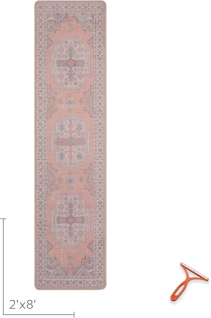 Washable Runner Rug Hallway Carpet : 2x8ft Stain Resistant Entryway Runner No - Image 2