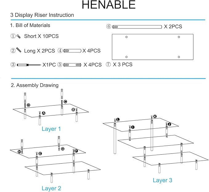 HENABLE Acrylic Display Risers, Acrylic Perfume Stand Organizer, Tabletop Use - Image 5